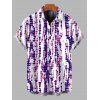 Vacation Couple Outfit Snake Skin Tie Dye Print Spaghetti Strap Maxi Bodycon Dress and Shirt Set - Pourpre S | US 4