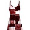 Vacation Dress Oil Painting Geometric Patchwork Print Pocket Spaghetti Strap Dress - Rouge Vineux XXXXXL | US 20