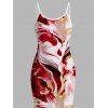Vacation Dress Marble Fluid Swirl Tie Dye Print Bodycon Mermaid Maxi Dress - Rouge Vineux XXXXL | US 18