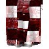 Men's Vacation Shirt Oil Painting Geometric Patchwork Print Button Up Shirt - Rouge Vineux 5XL