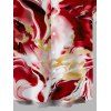 Men's Vacation Shirt Marble Fluid Swirl Tie Dye Print Button Up Shirt - Rouge Vineux 5XL