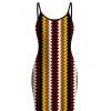 Hawaiian Vacation Dress Colorblock Zig Zag Print Bodycon Mermaid Maxi Dress - Rouge Vineux XXXXXL | US 20