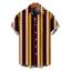 Men's Hawaiian Vacation Shirt Colorblock Zig Zag Print Button Up Shirt - Rouge Vineux 5XL