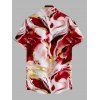 Vacation Couple Outfit Marble Fluid Swirl Tie Dye Print Bodycon Mermaid Maxi Dress and Shirt Set - Rouge Vineux S | US 4