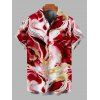 Vacation Couple Outfit Marble Fluid Swirl Tie Dye Print Bodycon Mermaid Maxi Dress and Shirt Set - Rouge Vineux S | US 4