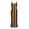 Hawaiian Vacation Couple Outfit Colorblock Zig Zag Print Bodycon Mermaid Maxi Dress and Shirt Set - Rouge Vineux S | US 4