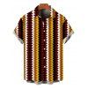 Hawaiian Vacation Couple Outfit Colorblock Zig Zag Print Bodycon Mermaid Maxi Dress and Shirt Set - Rouge Vineux S | US 4