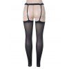 Gothic Garter Stockings Cross Decor Thigh High Socks - Noir ONE SIZE