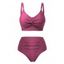 Maillot de bain tankini de plage uni, culotte froncée et torsadée, maillot de bain de vacances - Rouge Vineux XL | US 10