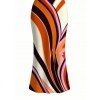Vintage Dress Colorblock Abstract Fluid Swirl Print Spaghetti Strap Maxi Bodycon Dress - Noir S | US 4