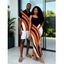 Vintage Couple Outfit Colorblock Abstract Fluid Swirl Print Spaghetti Strap Maxi Bodycon Dress and Shirt Set - Noir S | US 4