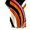 Vintage Couple Outfit Colorblock Abstract Fluid Swirl Print Spaghetti Strap Maxi Bodycon Dress and Shirt Set - Noir S | US 4