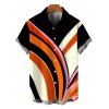 Vintage Couple Outfit Colorblock Abstract Fluid Swirl Print Spaghetti Strap Maxi Bodycon Dress and Shirt Set - Noir S | US 4