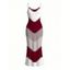 Vintage Dress Colorblock Jagged Zig Zag Print Spaghetti Strap Maxi Bodycon Dress - Rouge Vineux S | US 4