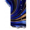 Men's Vacation Shirt Metallic Gold Fluid Swirl Print Button Up Shirt - Bleu profond 5XL