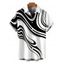 Men's Casual Shirt Contrast Color Abstract Fluid Swirl Print Button Up Shirt - Blanc 5XL