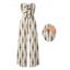 Vacation Vintage Jumpsuit Geometric Striped Print Bowknot Pocket Off the Shoulder Jumpsuit - Beige XXL | US 14