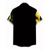 Men's Vacation Shirt Ombre Muscle Flame Print Button Up Shirt - Noir 5XL