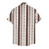 Casual Couple Outfit Geometric Ethnic Print Tied Pocket Straight Pants and Shirt Set - Brun S | US 4