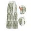 Bohemian Vacation Pants Geometric Plant Print Tied Pocket Straight Pants - PLANT GREEN XXXXL | US 18
