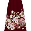 Vacation Dress Colored Rose Floral Print Pocket Spaghetti Strap Midi Dress - Rouge foncé XXXXXL | US 20