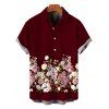 Men's Vacation Shirt Colored Rose Floral Print Button Up Shirt - Rouge foncé 5XL