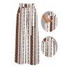 Casual Pants Geometric Ethnic Print Tied Pocket Straight Pants - Brun S | US 4