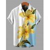 Men's Vacation Shirt Ombre Lily Floral Leaf Print Button Up Shirt - Bleu clair 5XL