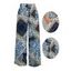 Bohemian Pants Paisley Geometric Print Tied Pocket Straight Pants - Bleu Marine S | US 4