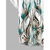 Hawaiian Vacation Couple Outfit Ink Wash Green Foliage Print Lace Hollow Out Slit Dress and Shirt Set - Blanc S | US 4