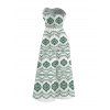 Bohemian Jumpsuit Mandala Ethnic Geometric Print Bowknot Pocket Off the Shoulder Jumpsuit - Vert XXL | US 14