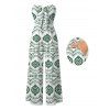Bohemian Jumpsuit Mandala Ethnic Geometric Print Bowknot Pocket Off the Shoulder Jumpsuit - Vert XXL | US 14