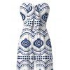 Bohemian Jumpsuit Mandala Ethnic Geometric Print Bowknot Pocket Off the Shoulder Jumpsuit - Bleu S | US 4