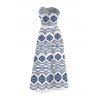 Bohemian Jumpsuit Mandala Ethnic Geometric Print Bowknot Pocket Off the Shoulder Jumpsuit - Bleu XL | US 12