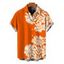 Men's Beach Vacation Shirt Palm Leaf Silhouette Print Button Up Shirt - Orange 5XL