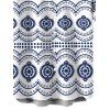 Men's Bohemian Shirt Mandala Ethnic Geometric Print Button Up Shirt - Bleu M