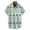 Men's Bohemian Shirt Mandala Ethnic Geometric Print Button Up Shirt - Vert 5XL