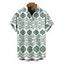 Men's Bohemian Shirt Mandala Ethnic Geometric Print Button Up Shirt - Vert 5XL