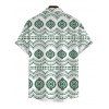 Men's Bohemian Shirt Mandala Ethnic Geometric Print Button Up Shirt - Vert 5XL