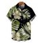 Men's Vintage Hawaiian Shirt Tropical Floral Banana Leaf Print Button Up Shirt - Noir 5XL