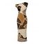 Vintage Dress Patchwork Leopard Spot Collage Print Ruched One Shoulder Bodycon Maxi Dress - Café profond XXL | US 14