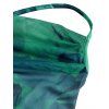 Vacation Dress Ink Wash Floral Print Mesh Cowl Neck Mermaid Slip Dress - Vert XXL | US 14
