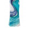 Vacation Dress Ink Wash Fluid Marble Gradient Ripple Print Ruched One Shoulder Mermaid Bodycon Slit Dress - Bleu clair XXL | US 14