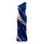 Vacation Dress Gold Foil Fluid Marble Ripple Print Ruched One Shoulder Mermaid Bodycon Slit Party Dress - Bleu profond XXL | US 14