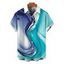 Men's Vacation Shirt Ink Wash Fluid Marble Gradient Ripple Print Button Up Shirt - Bleu clair 5XL
