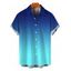 Men's Casual Shirt Ombre Button Up Shirt - Bleu profond S