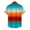 Vacation Couple Outfit Ombre Rainbow Color Draped Mesh Bodycon Mermaid Dress and Shirt Set - multicolor S | US 4