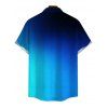 Vacation Couple Outfit Ombre Print Draped Mesh Open Back Bodycon Mermaid Dress and Shirt Set - Bleu S | US 4