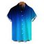 Men's Vacation Shirt Ombre Print Button Up Shirt - Bleu 5XL