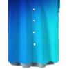 Men's Vacation Shirt Ombre Print Button Up Shirt - Bleu 5XL